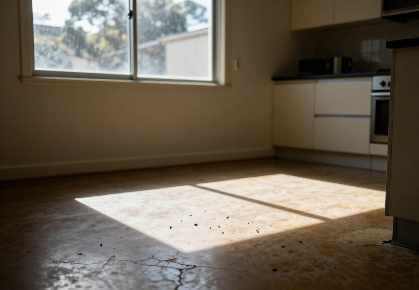Cockroach infestation in a Cartwright kitchen before treatment